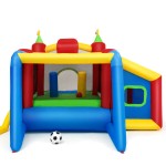 Castel Gonflabul mare FanTech Spatiu Loc de joaca multiactivitati Playcenter cu 100 Bile, Togogan, Dart, Cos Baschet, Poarta de Fotbal